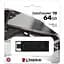 USB флеш-накопитель Kingston DataTraveler 70 64GB USB-C 3.2 Gen 1 Black (DT70/64GB) [66931] - миниатюра 4