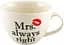 Чашка Keramia Mrs. always right, 520 мл (21-279-084) - мініатюра 1