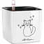 Вазон Lechuza Cube Glossy Cat Winter edition 14 білий блискучий (13507) - мініатюра 1