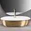 Умивальник Rea Aura 61 brushed gold white накладний REA-U6900, Золотий - мініатюра 2
