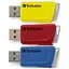 USB флеш накопичувач Verbatim 3x16GB Store 'n' Click Red/Blue/Yellow USB 3.2 (49306) - мініатюра 1