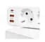 Мережевий фільтр подовжувач Hoco NS-1 4000W 4 розетки Type-C PD20W + 2 USB 18W White - мініатюра 6