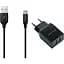 Сетевое зарядное устройство Florence 2USB 2A + Type-C cable Black (FL-1021-KT) - миниатюра 1