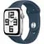 Смарт-часы Apple Watch SE 2 GPS 44mm Silver Aluminium Case with Storm Blue Sport Band S/M (MREC3) - миниатюра 1