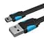 Кабель USB-MiniUSB 2.0 5pin Vention Flat 0.25 m Black (VAS-A14-B025) - мініатюра 1