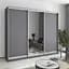 Шкаф-купе трехдверный MebelStar Уни AL 2ДСП/Зеркало 250x60x210 см Антрацит (MBS-3081) - миниатюра 1