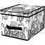 Кошик Idea Home Anthracite Flowers NP-101L прямкутний з кришкою 40x30x25 см (NP-101L прям. ткан. з/кр Anthracite Flower) - мініатюра 1