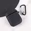Силиконовый футляр с микрофиброй для наушников Airpods 1/2 Черный / Black - миниатюра 3
