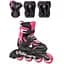 Ролики з комплектом захимту Rollerblade Microblade Combo 28-32 Чорний-Рожевий - мініатюра 1