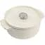 Кастрюля KitchenAid Cast Iron чугунная с крышкой 22 см 3.3 л миндальный крем (CC006056-001) - миниатюра 1