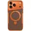TPU+PC чохол Metal Buttons with MagSafe Carbon Ring для Apple iPhone 17 Pro Max (6.9) Помаранчевий - мініатюра 1