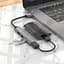 Usb hub Hoco HB26 4 в 1 адаптер USB to USB 3.0+USB 2.0 x 3 Metal Grey - миниатюра 2