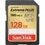 Карта пам'яті SanDisk 128GB SDXC class 10 UHS-I U3 4K Extreme Plus (SDSDXWA-128G-GNCIN) - мініатюра 1
