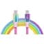 Кабель REAL-EL Premium USB Type-C - USB Type-C (M/M), 1 м, Rainbow (EL123500053) - миниатюра 1
