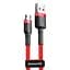 Дата кабель Baseus Cafule USB to MicroUSB Cable 2.4A (1m) (CAMKLF-B) Червоний - мініатюра 1