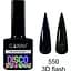 Світловідбиваючий гель-лак Canni Disco 3D flash №550 чорно-зелений 7.3 мл - мініатюра 2