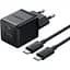 Мережевий зарядний пристрій Baseus Palm Fast Charger USB-A USB-C 30 Вт PD3.0 QC4.0 + кабель Type-C 60 Вт 1 м Black (P1011160A113-01) - мініатюра 1