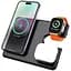 Тримач із зардним пристроєм HOCO CQ1 Geek folding 3-in-1 magnetic wireless fast charger черний - мініатюра 4