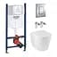 Комплект 4 в 1: Инсталляция GROHE Rapid SL 3 в 1 3884966Q + Унитаз безободочный Kroner Armada WHI513636 RIMLESS с сиденьем Slim Duroplast / Soft-close / Quick relase KA513636WHIR (388496 - миниатюра 1