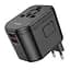 Універсальний зарядний пристрій Hoco AC15 Walker Three-Port PD20W(1C2A) Universal Conversion Charger Black - мініатюра 1