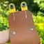 Шкіряний футляр Briefcase для навушників AirPods 1/2 Brown / Yellow - мініатюра 5