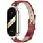 Шкіряний ремінець MiJobs для фітнес-браслета Xiaomi Mi Band 8 і 9 Type A червоний, тримач - золотистий - мініатюра 1