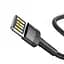Кабель Baseus Cafule Special Edition Cable USB to Lightning 2.4A 1m CALKLF-GG1 Black-Grey - миниатюра 3