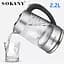 Скляний чайник Sokany SK-1027, 2200 Вт, 2,2 літра електролектроча - мініатюра 3
