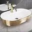 Умивальник Rea Aura 61 brushed gold white накладний REA-U6900, Золотий - мініатюра 1