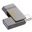 USB флеш накопичувач Hoco UD14 128GB 2 в 1 USB 3.2/ Type-C металевий сірий - мініатюра 1