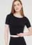 Футболка жіноча укорочена безшовна CROP T-SHIRT 18860 L-XL чорна - мініатюра 2