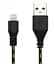 Кабель USB2.0 AM-LightningM, 1.0м, обплетення, чорний - мініатюра 1