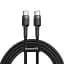 Кабель Baseus Cafule PD2.0 60W flash charging USB Type-C-Type-C 20V 3A 1m Grey Black (CATKLF-GG1) - мініатюра 1