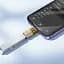 Адаптер Hoco UA36перехідник iPhone Lightning тато to USB мама OTG transparent adapter Gold - мініатюра 2