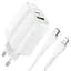 Блок и кабель Lightning Hoco N11 Powerful dual port PD20W+QC3.0 Type-C - миниатюра 5