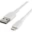 Кабель Belkin Boost Up Charge Braided USB-A to Lightning 1m White (CAA002BT1MWH) [158795] - миниатюра 2