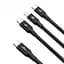 Кабель Baseus Rapid Series 3-in-1 Cable Type-C to Type-C/Lightning/MicroUSB PD 20W 1.5m CAMLT-SC01 Black - мініатюра 4