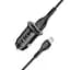 Адаптер автомобильный HOCO Micro USB Cable Developer dual port car charger set NZ1 36W набор черный - миниатюра 4