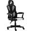 Игровое кресло 1stPlayer P01 Black-White, максимально допустимая нагрузка 120 кг, регулируемая спинка с углом наклона до 135 градусов, в комплекте поясничная подушка - миниатюра 2