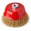 Корщітка Intertool для болгарки УШМ торцева 150мм x M14 рифлена латунь BT-1151 - мініатюра 1