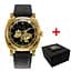 Годинник наручний жіночий 021-3D Де би не була Gold-Black-Black Leather Awarder acs0031878 - мініатюра 1