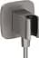 Шлангове під'єднання Hansgrohe FixFit Porter Q з тримачем Brushed Black Chrome 26887340, Шліфований чорний хром - мініатюра 1