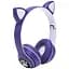 Дитячі навушники Cat MZ-023 Bluetooth RGB підсвічування FM microSD з котячими вушками темно-синій - мініатюра 3