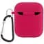 Силіконовий футляр з мікрофіброю для навушників Airpods 1/2 Червоний / Rose Red - мініатюра 2