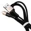 Кабель Hoco X26 USB to Lightning 1 м чорний золотистий - мініатюра 1