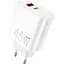 Зарядное устройство WUW C209 1xUSB-C PD45W + 1xUSB QC3.0 18W White (WUW-C209) - миниатюра 1