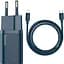 Сетевое зарядное устройство Baseus Super Si Quick Charger 20W Sets Black + Type-C to Lightning Cable Blue - миниатюра 1