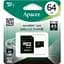 Карта пам'яті APACER MicroSDXC 64GB C10 UHS-I AP64GMCSX10U1-R - мініатюра 1