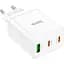 Мережевий зарядний пристрій Hoco N33 USB-A / 2 х USB-C 35W White [124887] - мініатюра 2