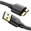 Дата кабель USB 3.0 AM to Micro B 1.0m US130 black Ugreen (10841) - мініатюра 1